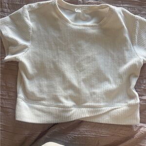 Cream Ribbed Crop top